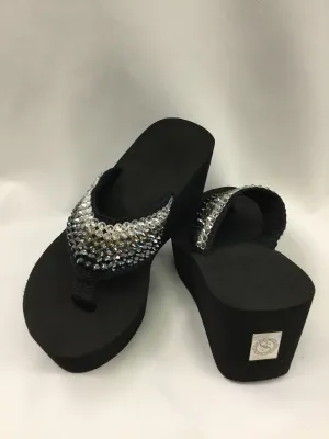 Miss Vegas Ombre Black Flip Flops
