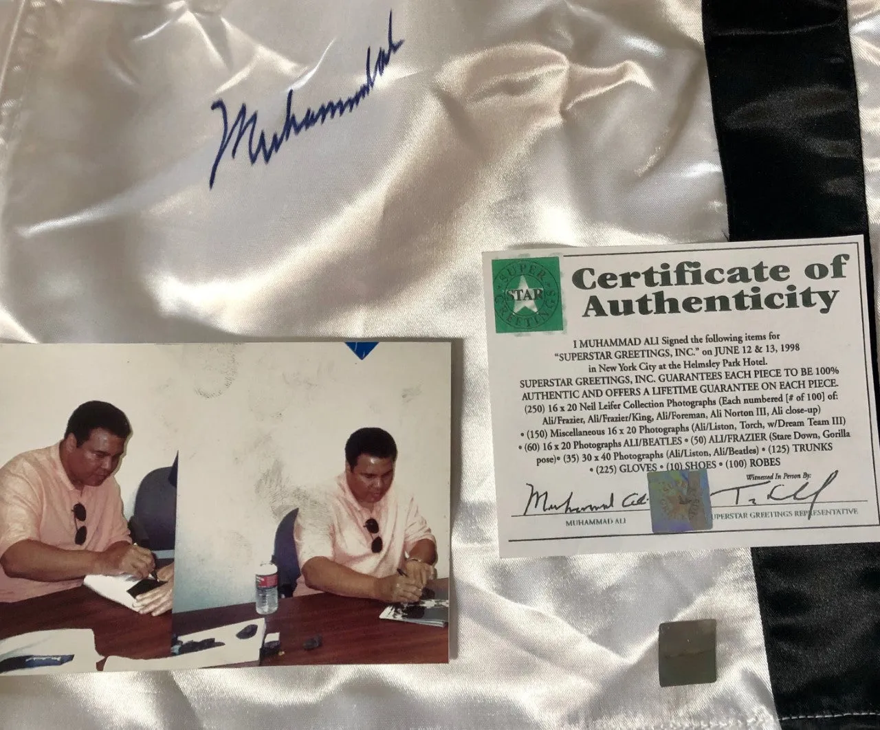Muhammad Ali Rare Autographed Signed Everlast Boxing Rare Custom Trunks SSG CERT