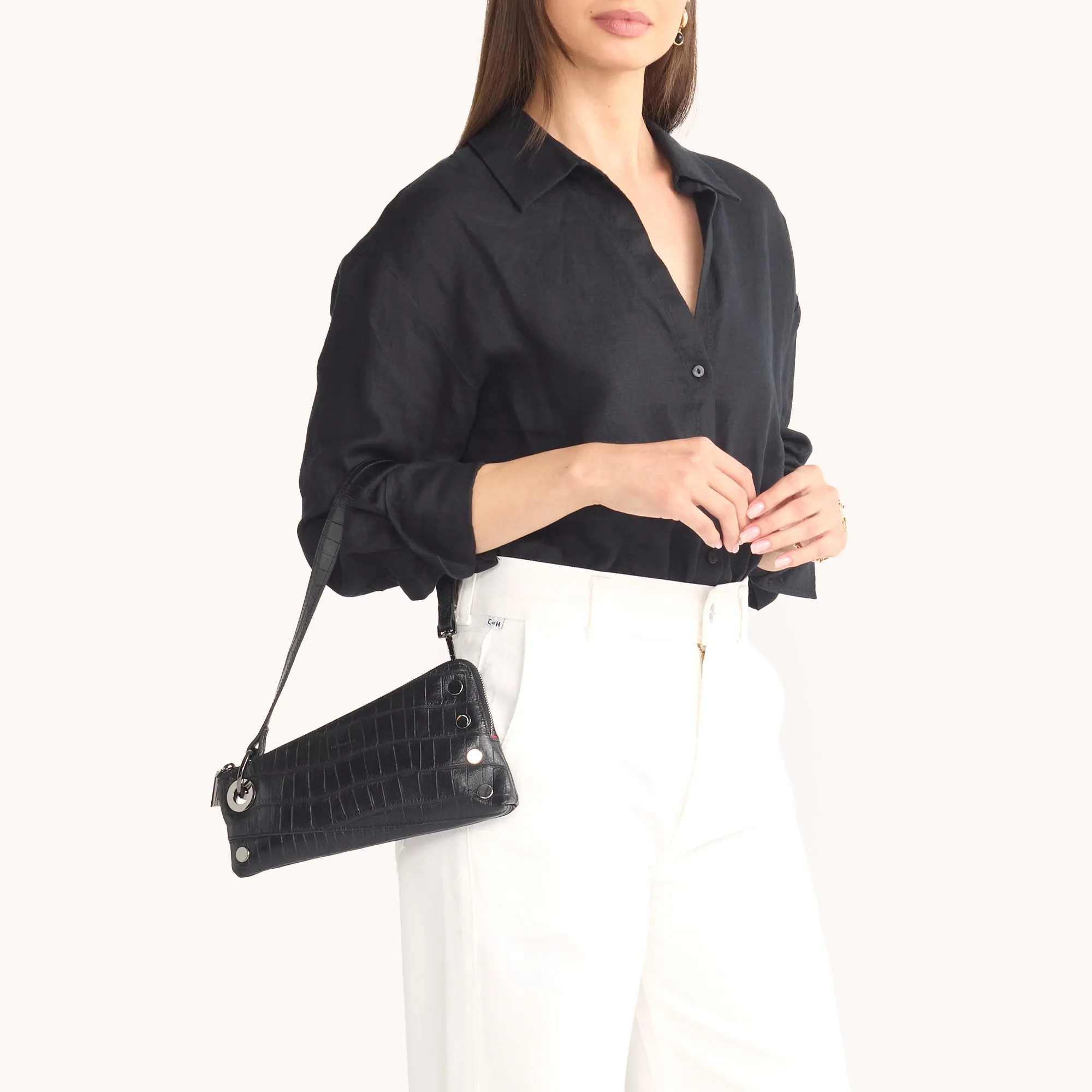 Nash Pochette | Evening Crocco/Gunmetal