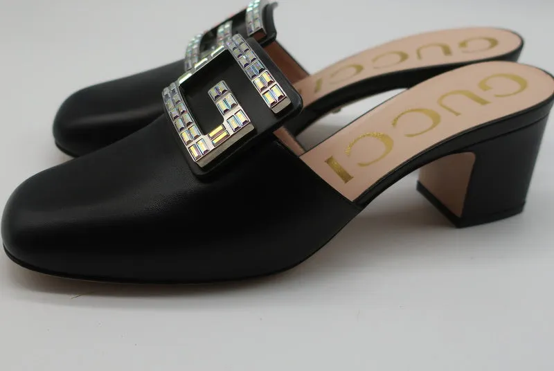 NEW Gucci Madelyn Mules Black Crystal Size 38
