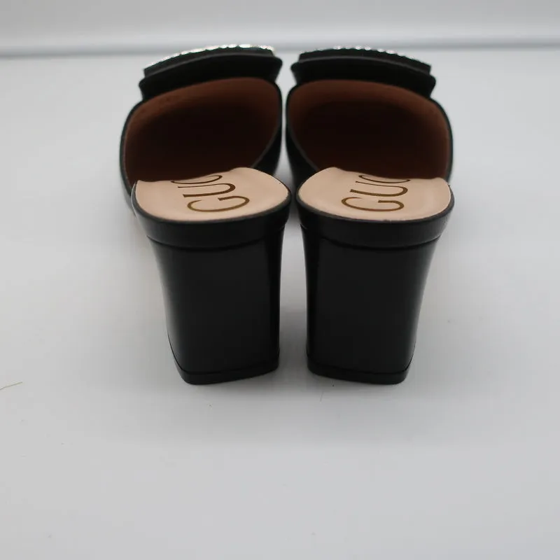 NEW Gucci Madelyn Mules Black Crystal Size 38