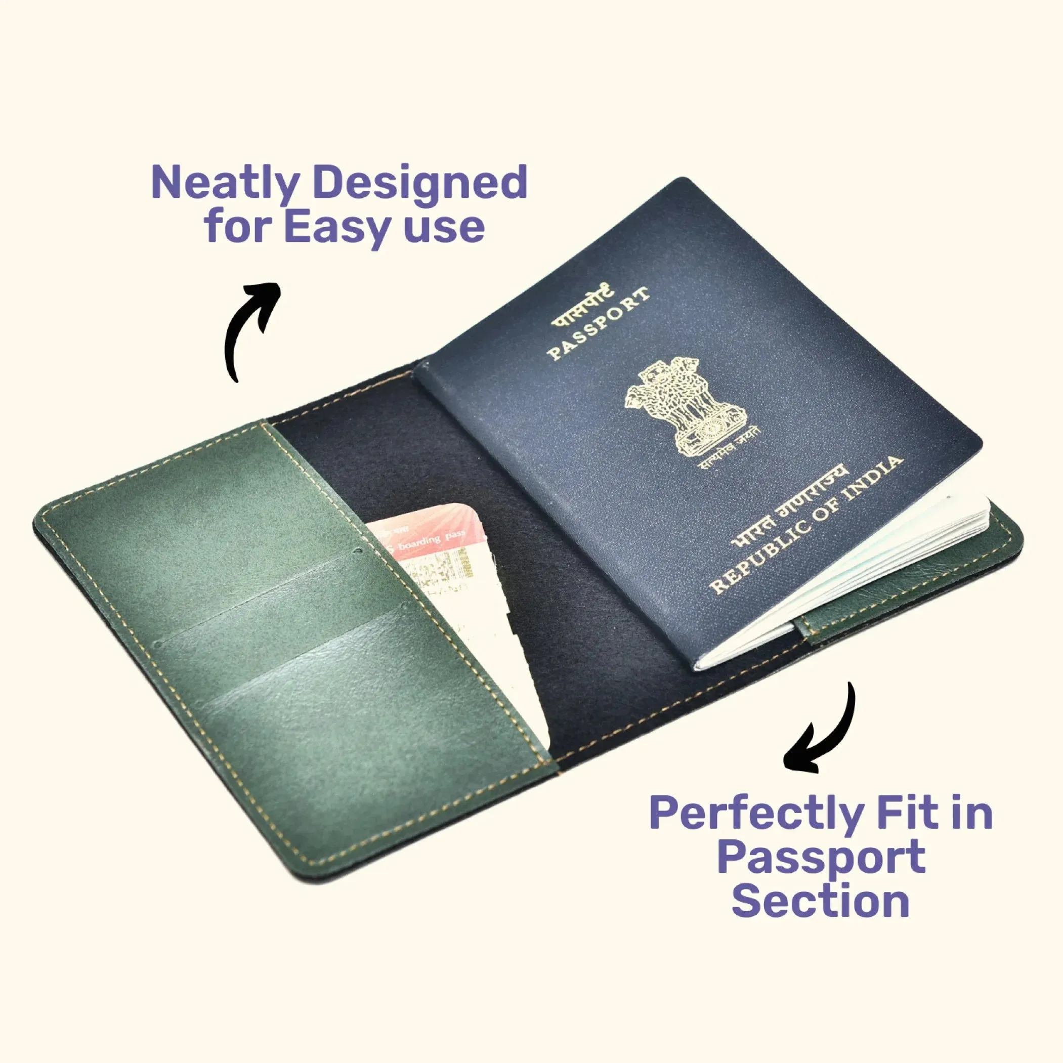 Next Stop Fun Print Personalised Nexon Passport Cover - Olive Green