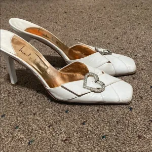 Nicole by Nicole Miller White Slingback Heels with Pointed Toe.