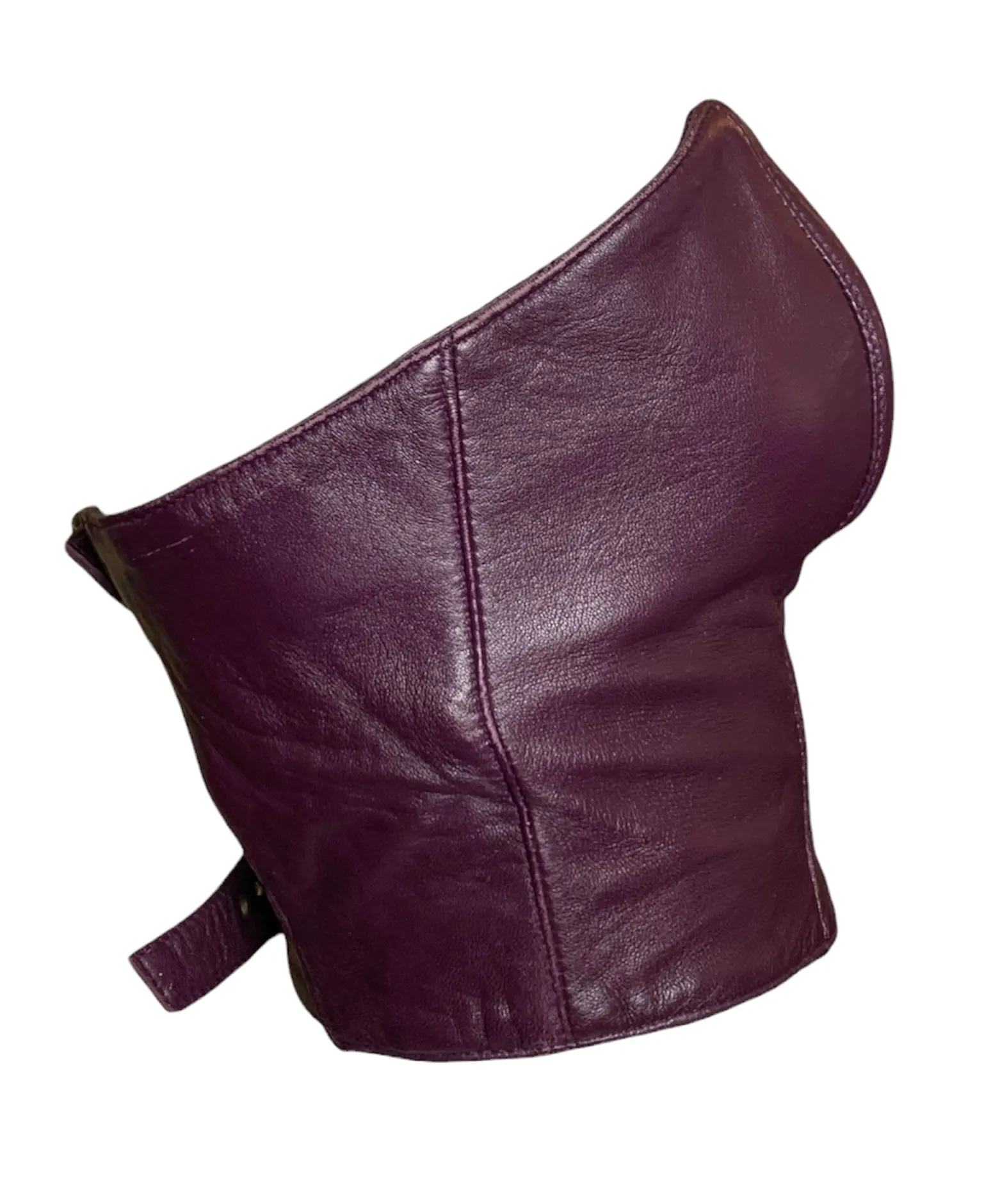 North Beach Leather Michael Hoban 90s Eggplant Purple Buckle Bustier