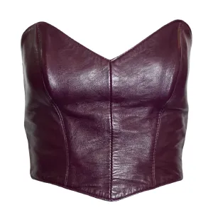 North Beach Leather Michael Hoban 90s Eggplant Purple Buckle Bustier