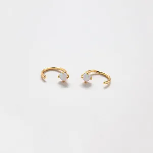 Opal Gold Open Hoop Earrings