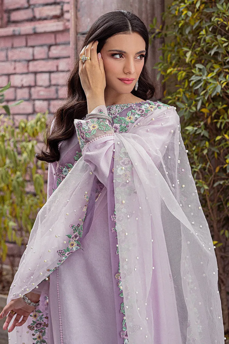 Pakistani Lilac Silk Salwar Kameez Ladies Party Dress