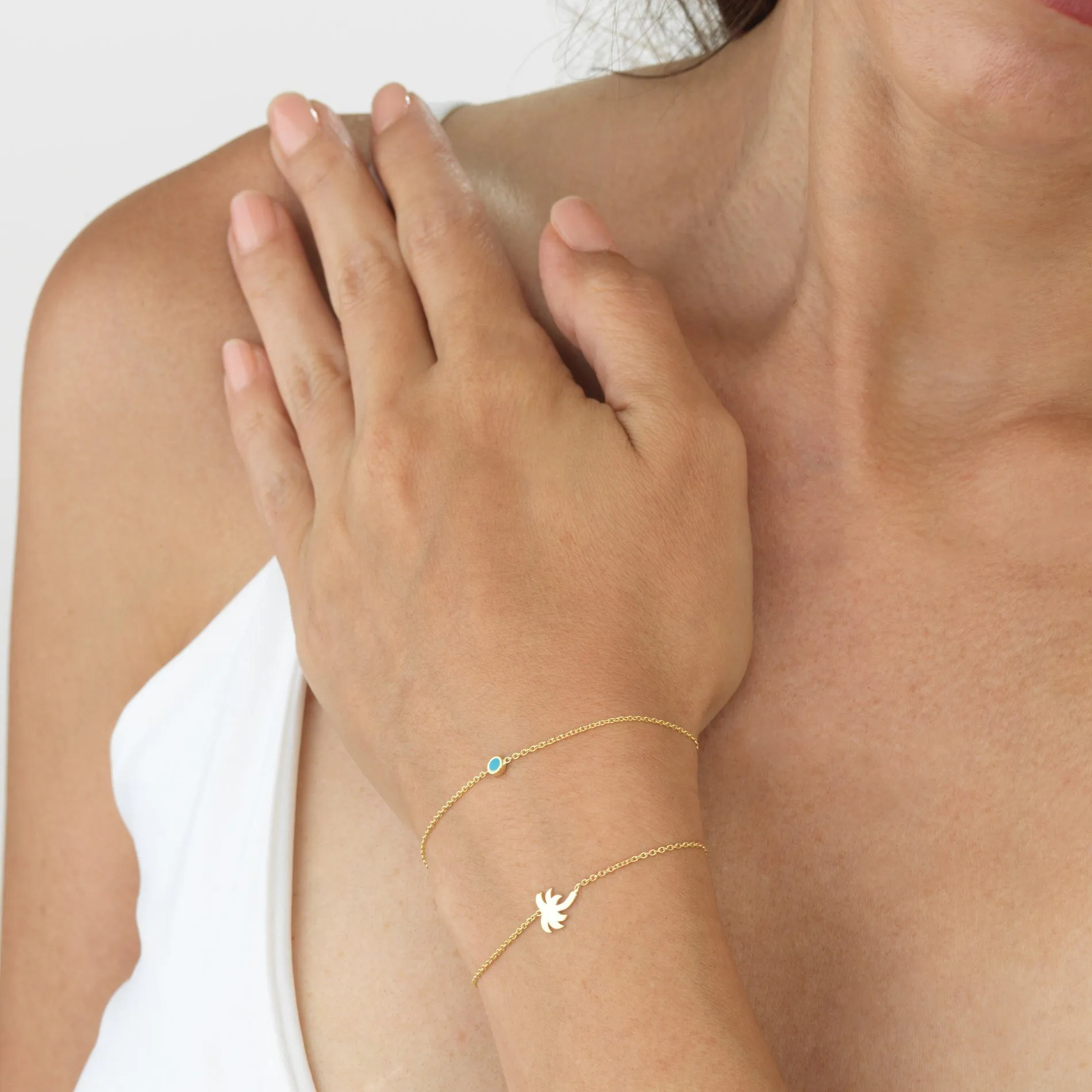 Palm Tree Adjustable Bracelet 14K