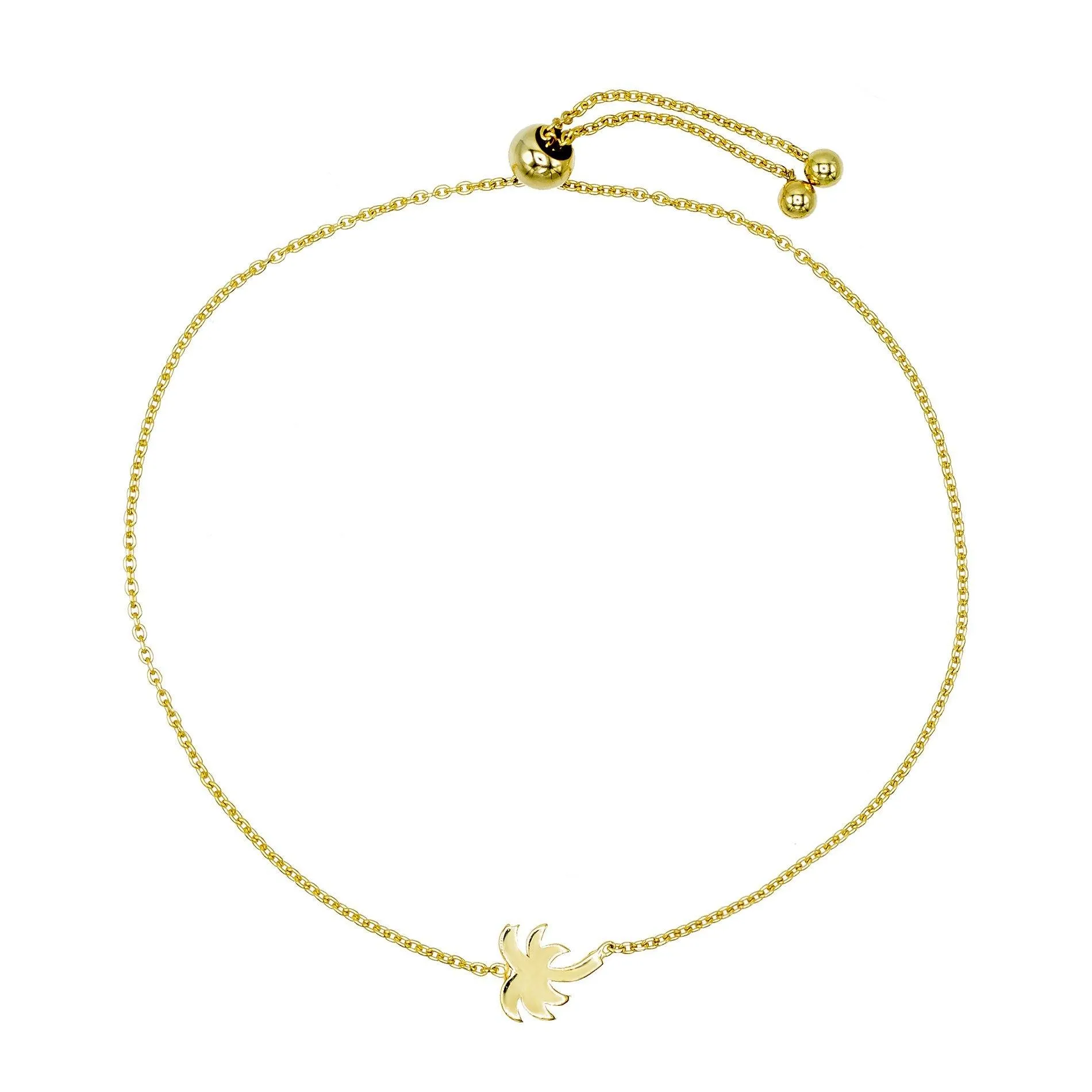 Palm Tree Adjustable Bracelet 14K