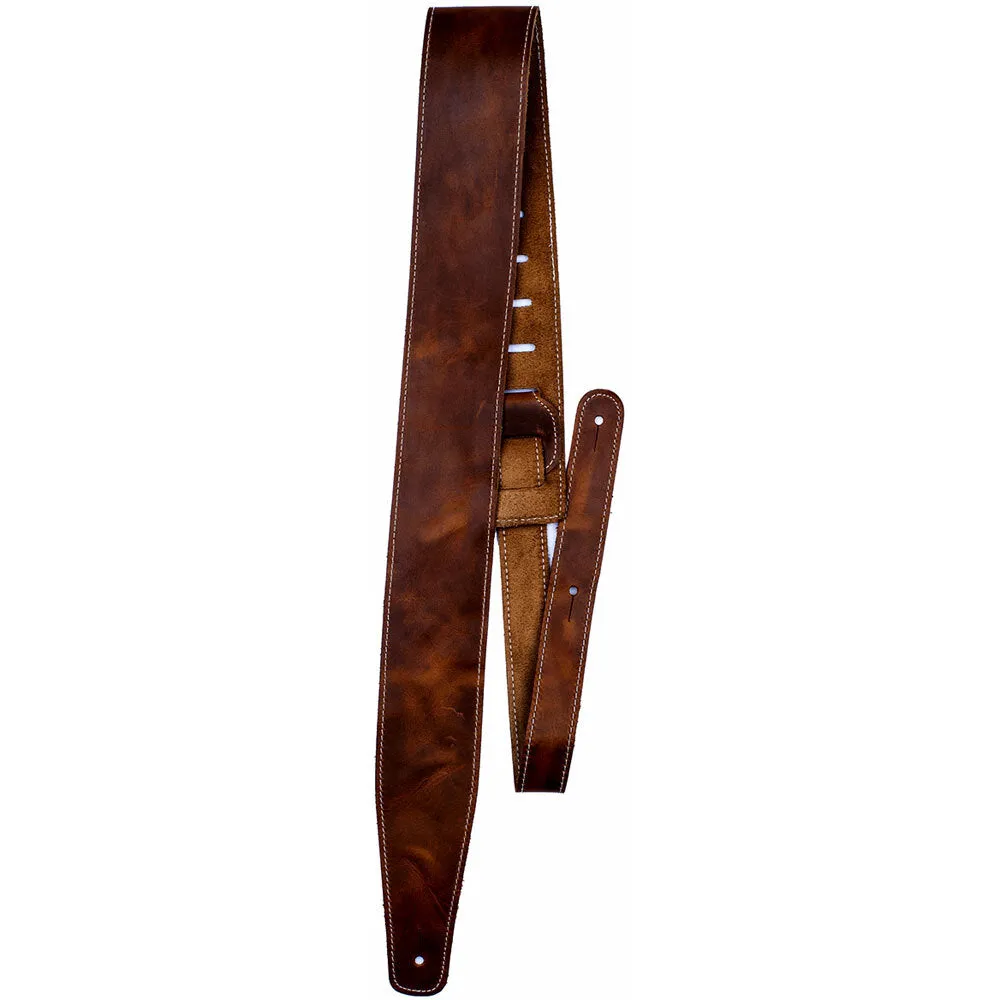Perris 2.5" Baseball Leather Guitar Strap in Tan
