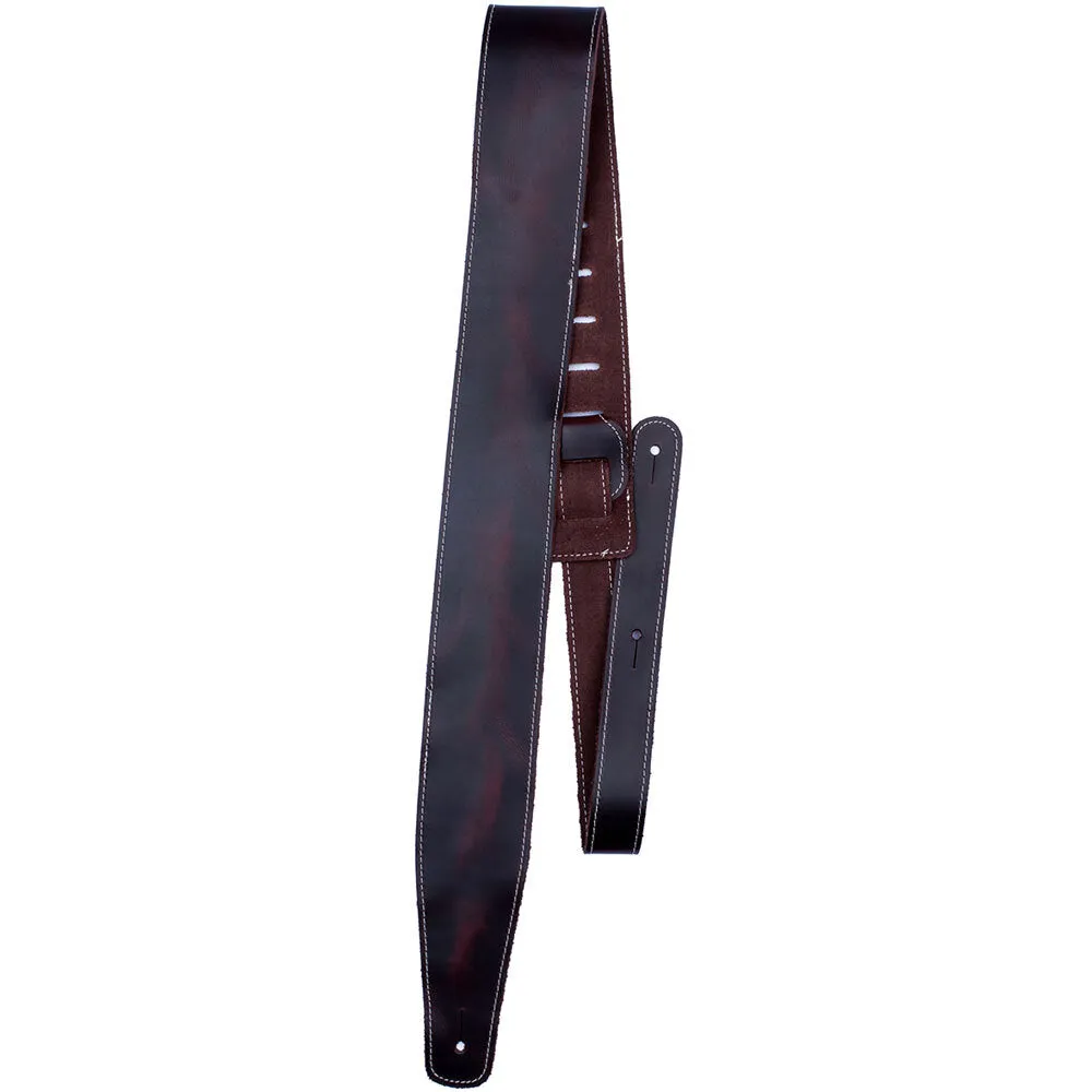Perris 2.5" Baseball Leather Guitar Strap in Wine