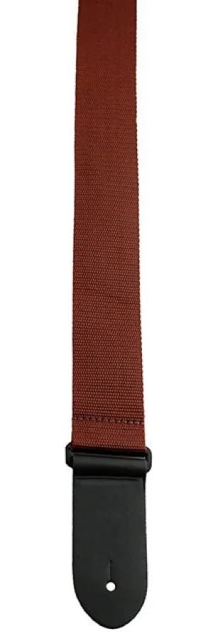 Perris 2" Poly Pro Guitar Strap in Brown with Black Leather ends