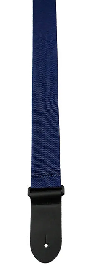 Perris 2" Poly Pro Guitar Strap in Navy Blue with Black Leather ends