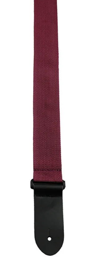 Perris 2" Poly Pro Guitar Strap in Plum with Black Leather ends