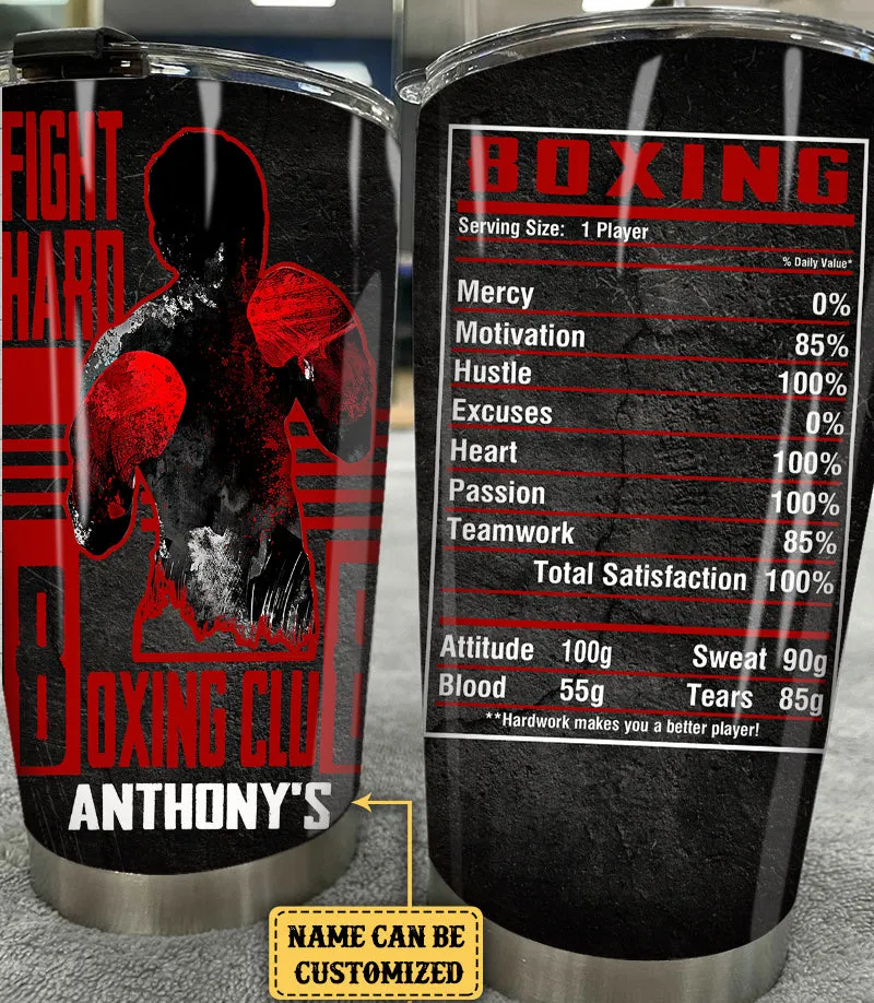 Personalized Fight Hard Boxing Club Tumbler