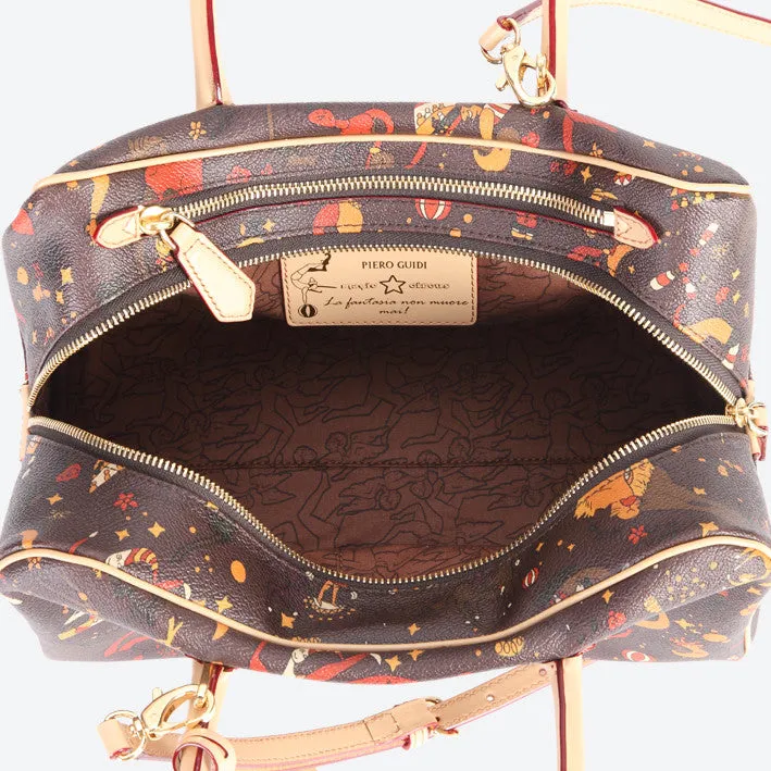 Piero Guidi Magic Circus - 12 x 8 x 6 in. Brown Handbag