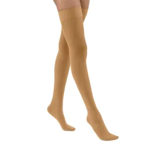 PR/1 JOBST ULTRASHEER WOMEN, THIGH HIGH W/SIL DOT BAND, 15-20MMHG, LG, SUNTAN, CLOSED TOE