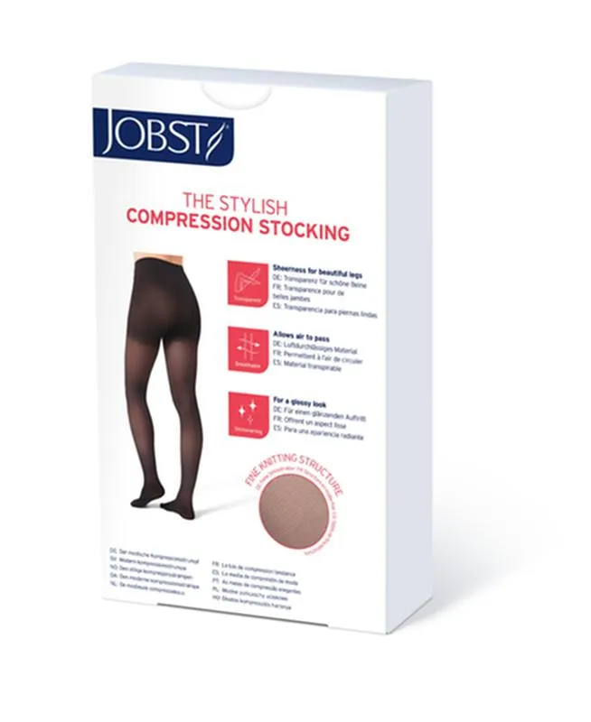 PR/1 JOBST ULTRASHEER WOMEN, THIGH HIGH W/SIL DOT BAND, 15-20MMHG, SM, NATURAL, OPEN TOE