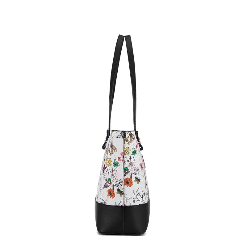 Printed Leather Tote Combo