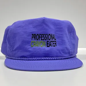 Professional Crayon Eater Neon Rope Velcro Black Cap Hat Custom Embroidered