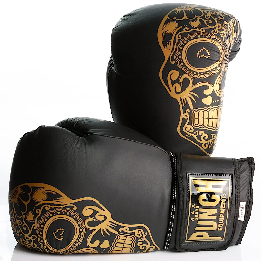 Punch Equipment Trophy Getters Gold Skull Commercial Boxing Gloves