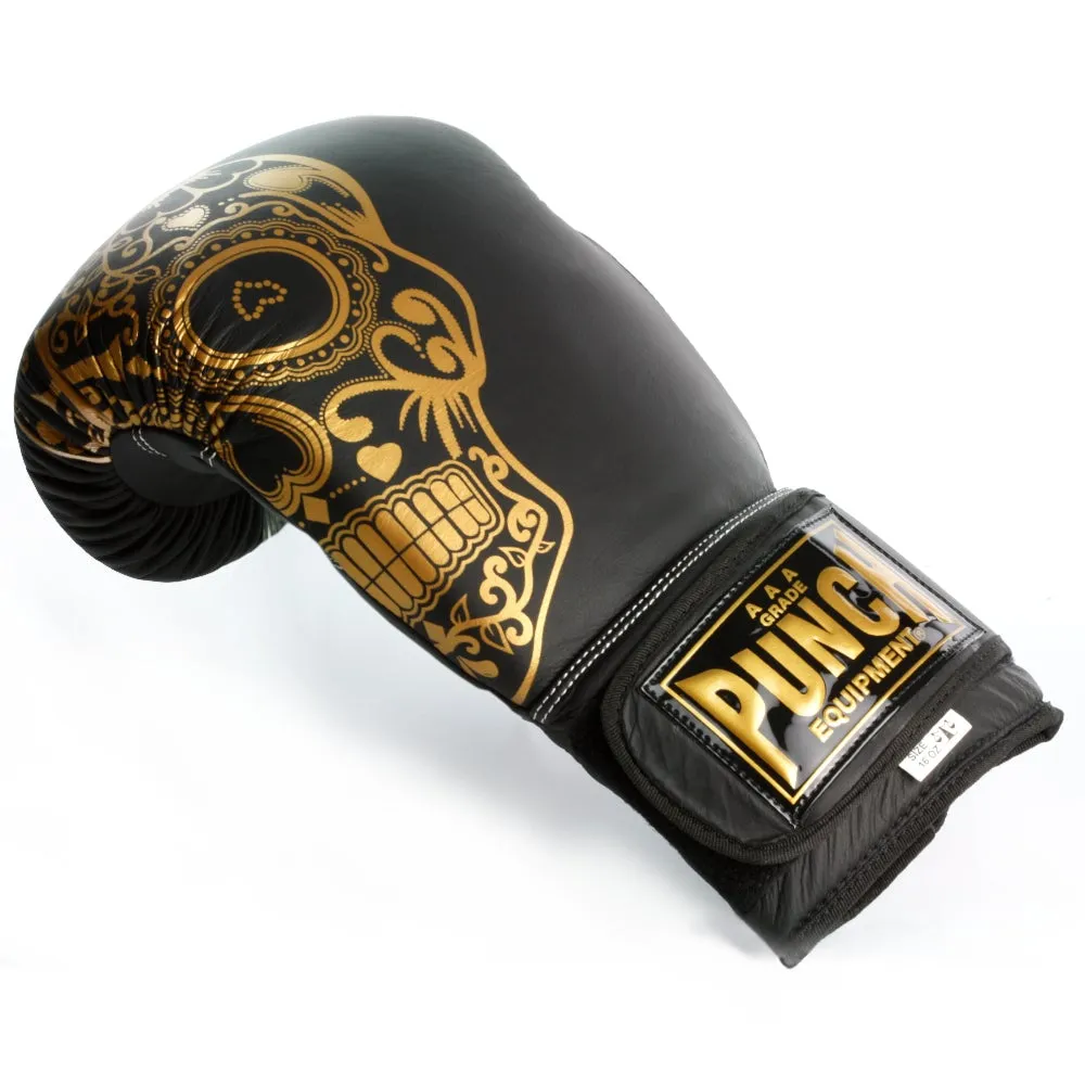 Punch Equipment Trophy Getters Gold Skull Commercial Boxing Gloves