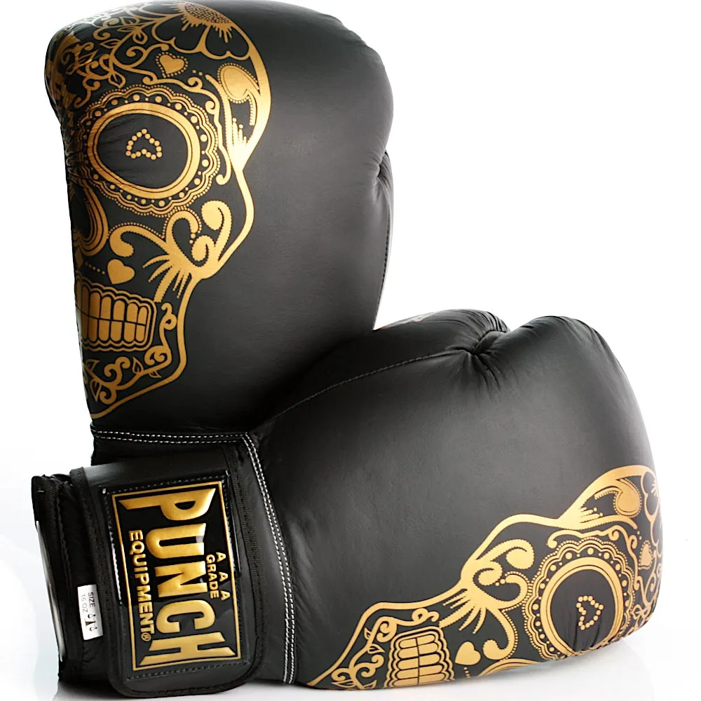 Punch Equipment Trophy Getters Gold Skull Commercial Boxing Gloves