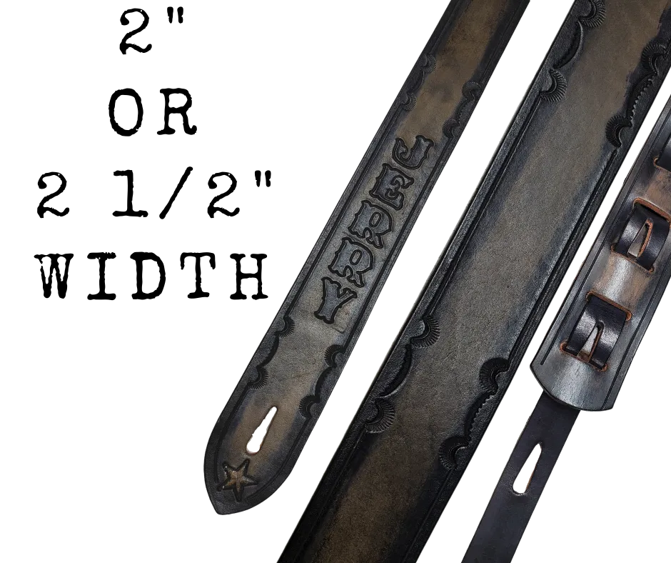 "Eastbound and Down" Leather Guitar Strap