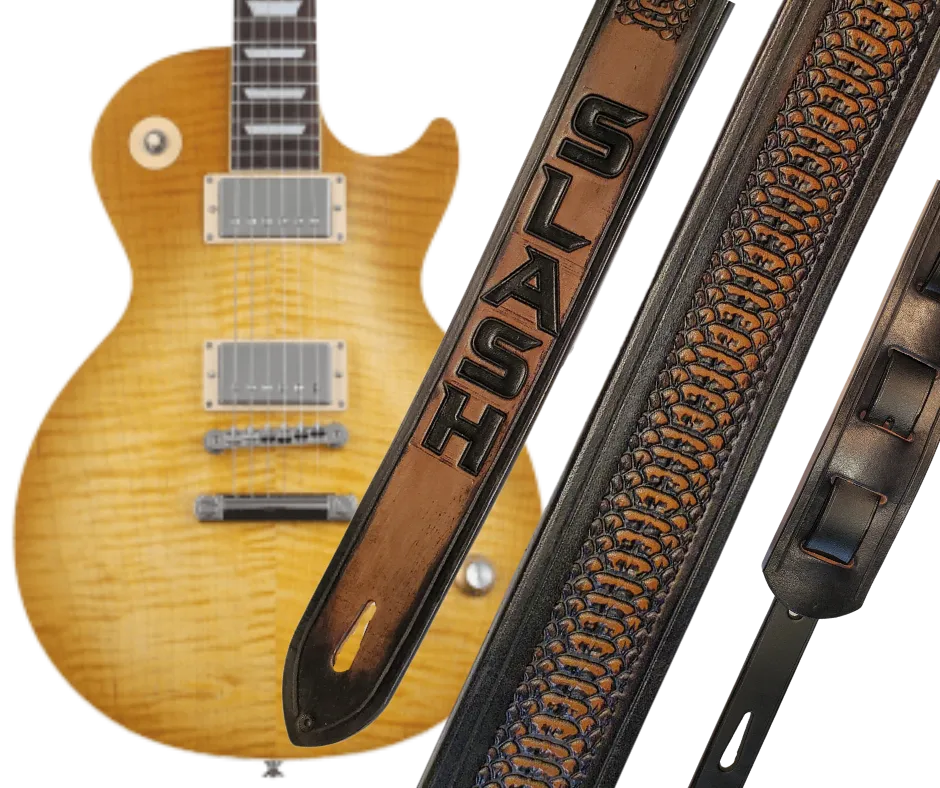 "Snake Pit" 2" Leather Guitar Strap