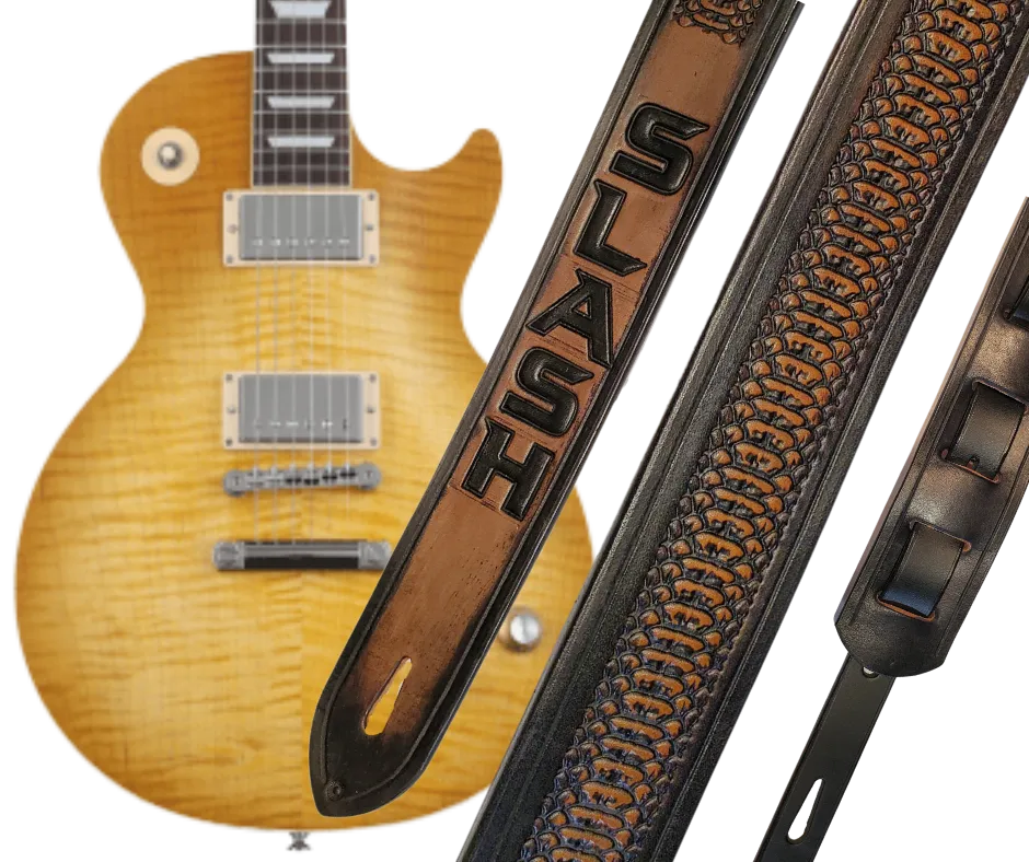"Snake Pit" 2" Leather Guitar Strap