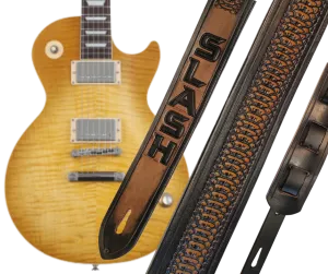 "Snake Pit" 2" Leather Guitar Strap