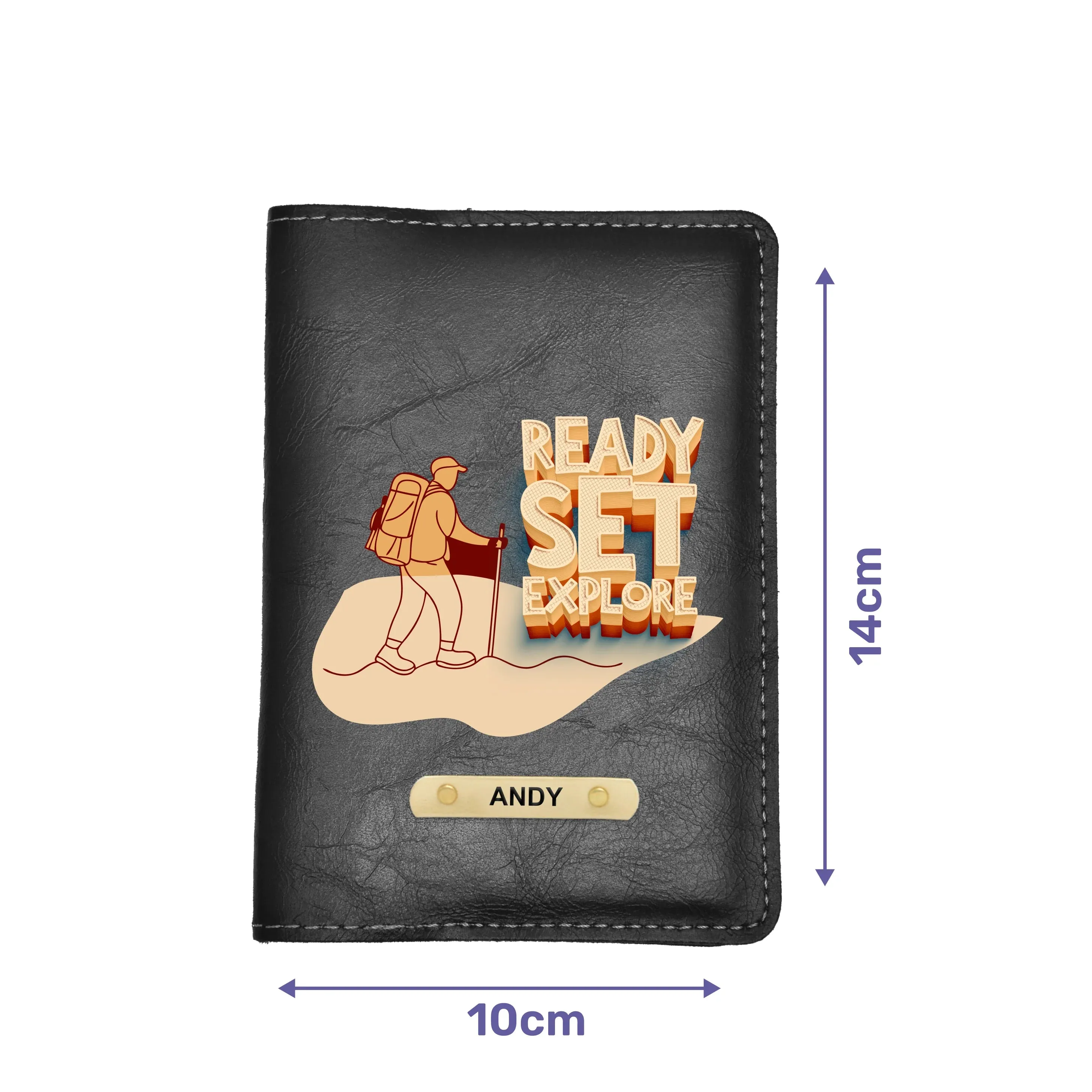 Ready Set Explore Print Personalised Nexon Passport Cover - Black