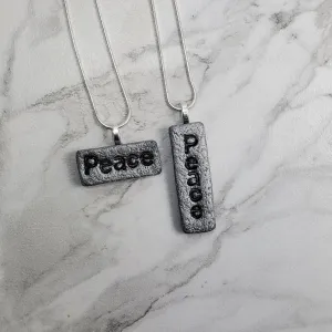 Rectangle Pendant - Peace Rock