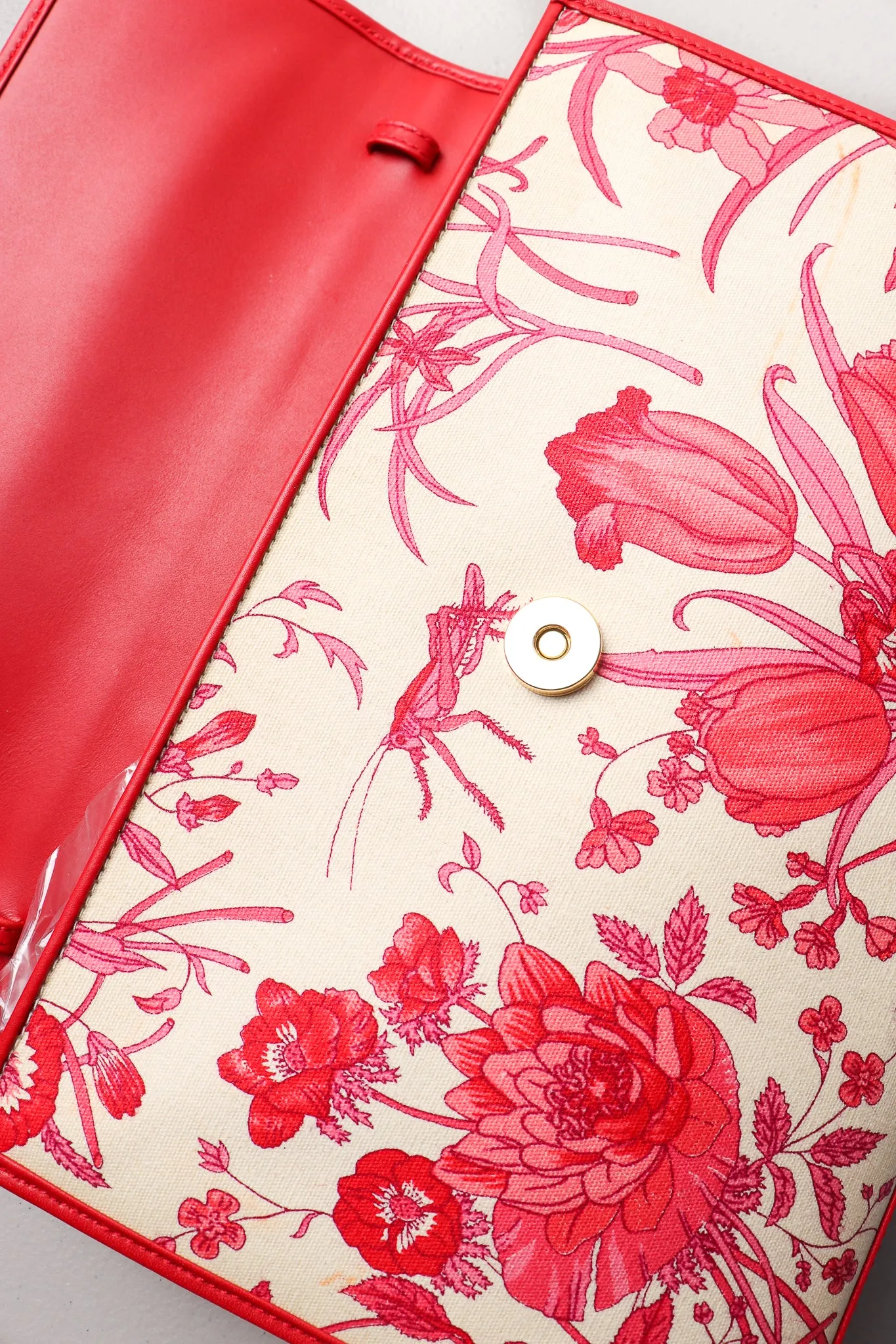 Red Flora Convertible Clutch