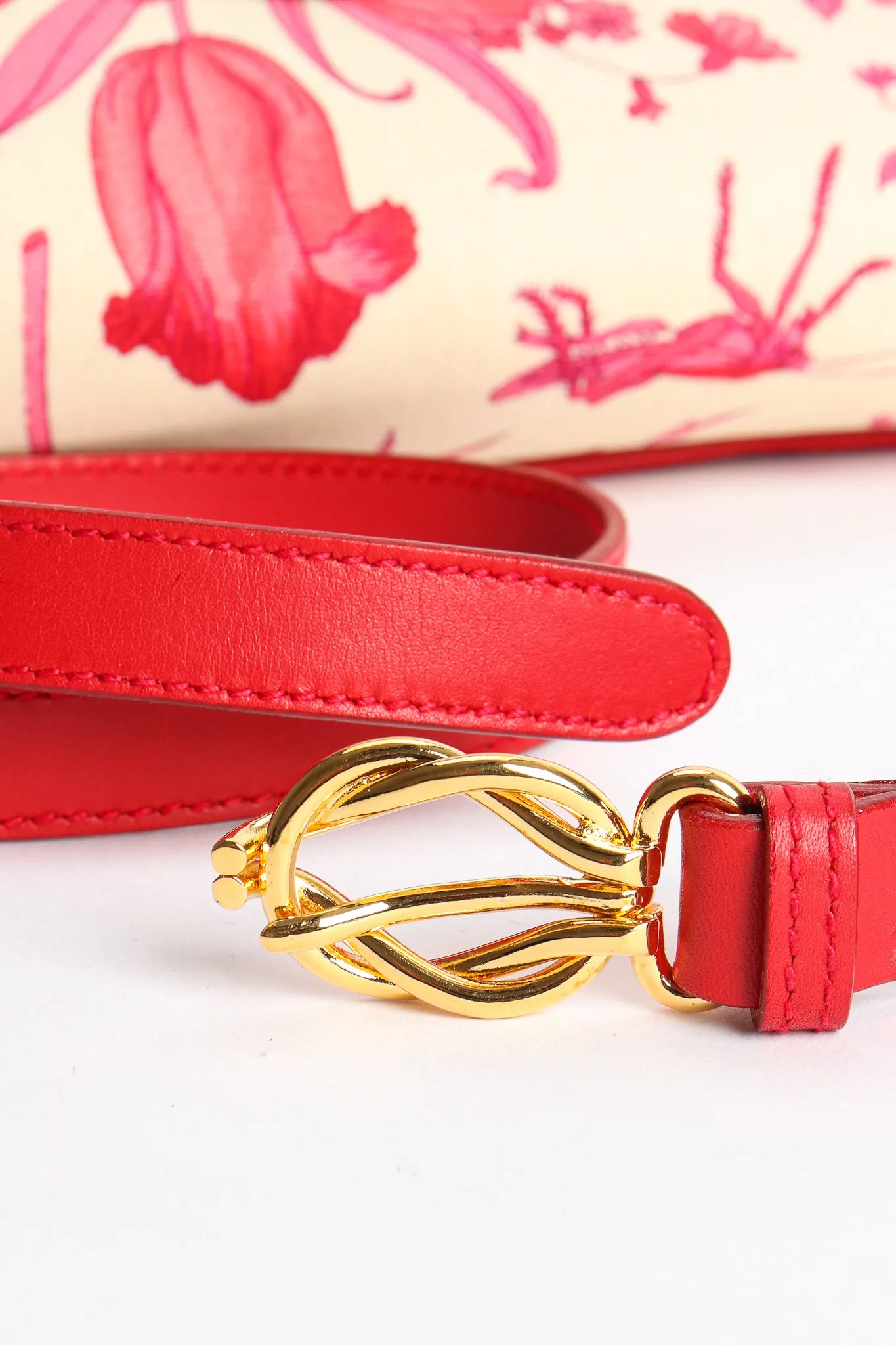 Red Flora Convertible Clutch