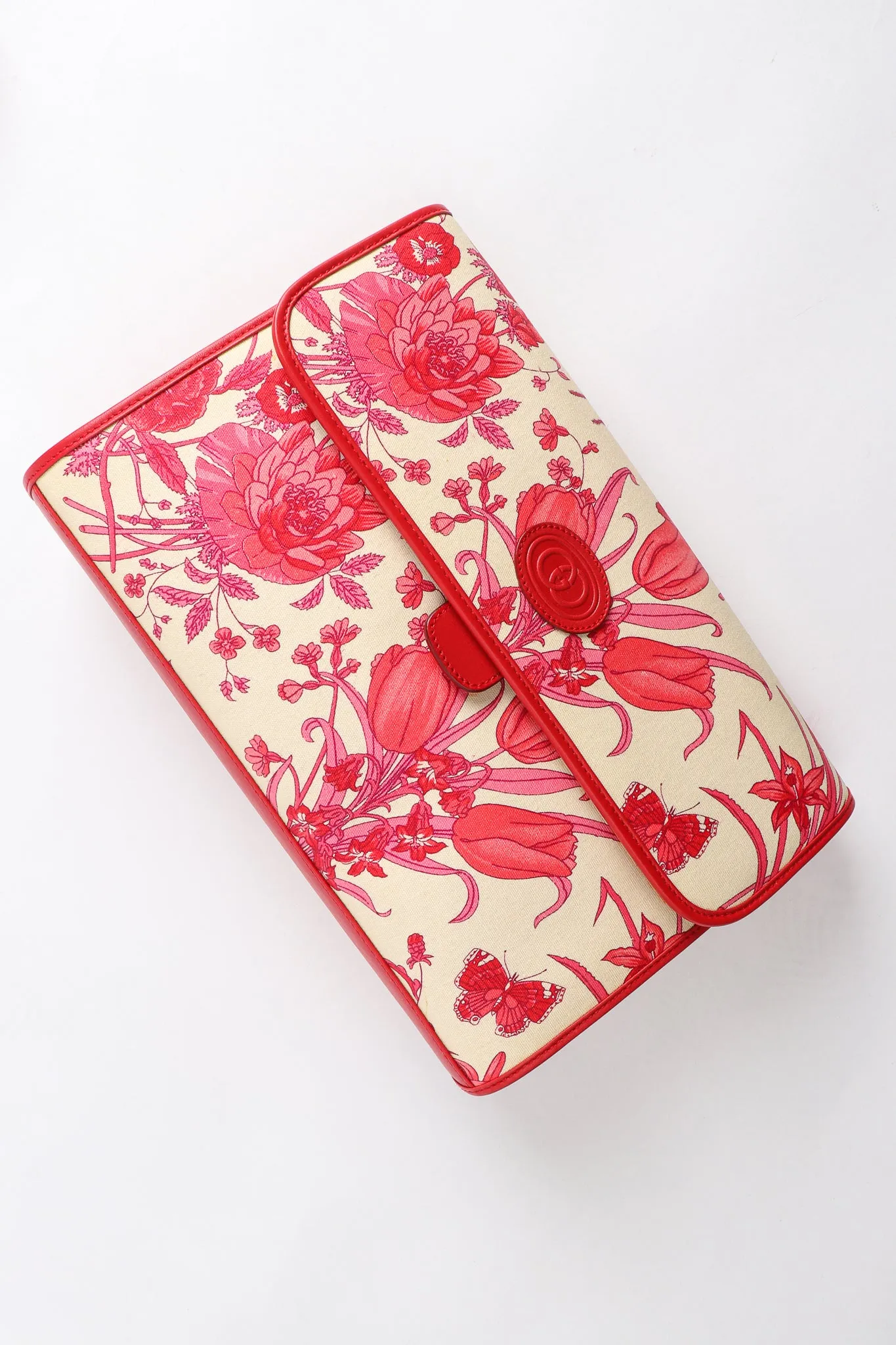 Red Flora Convertible Clutch