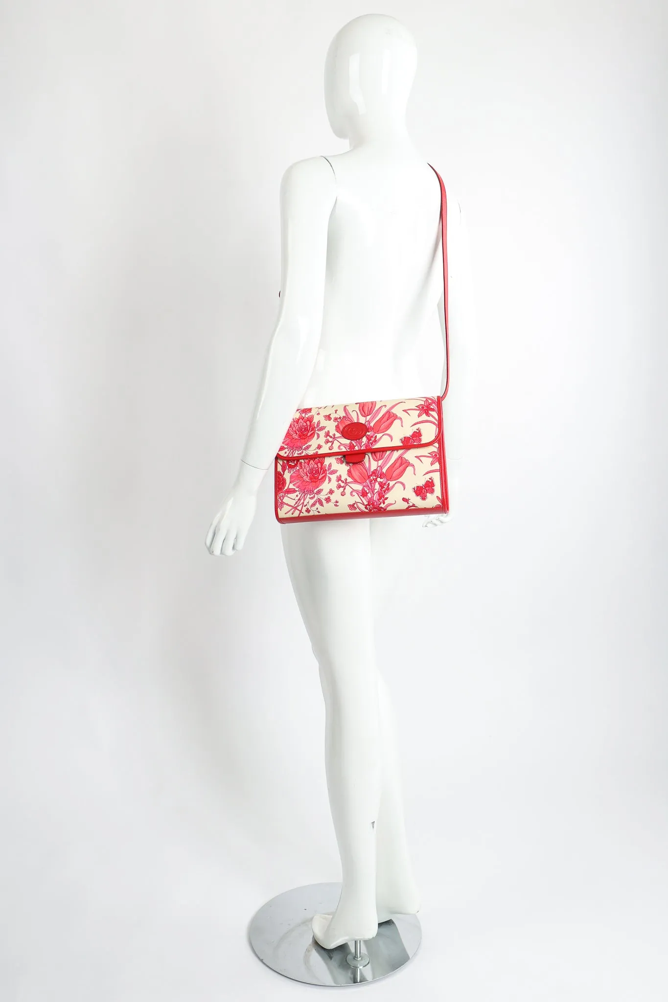 Red Flora Convertible Clutch