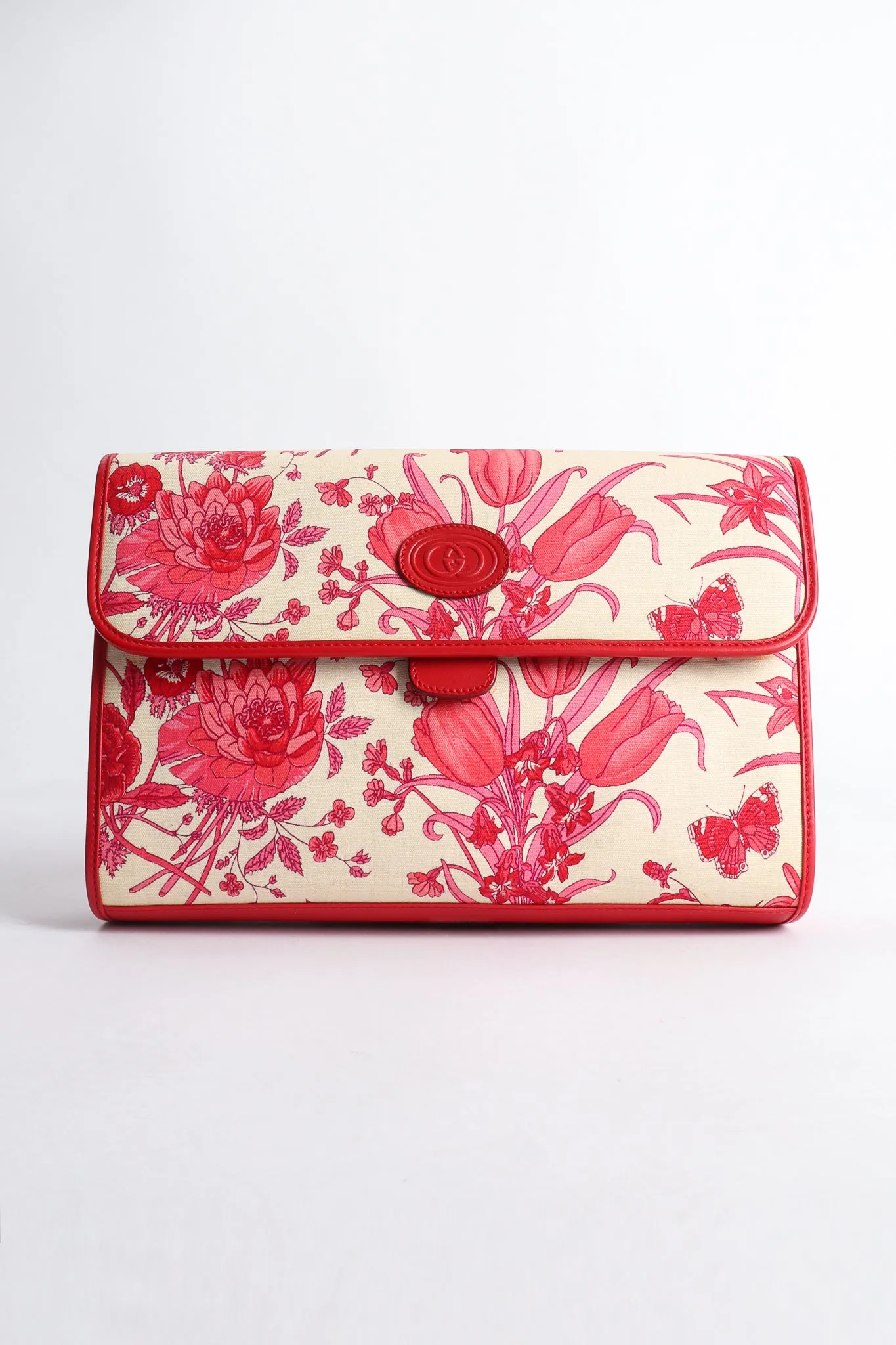 Red Flora Convertible Clutch