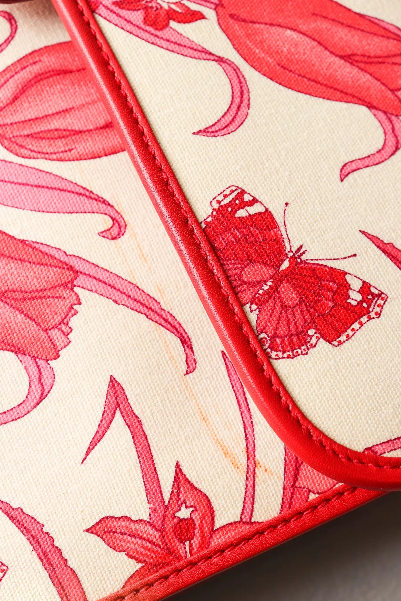 Red Flora Convertible Clutch