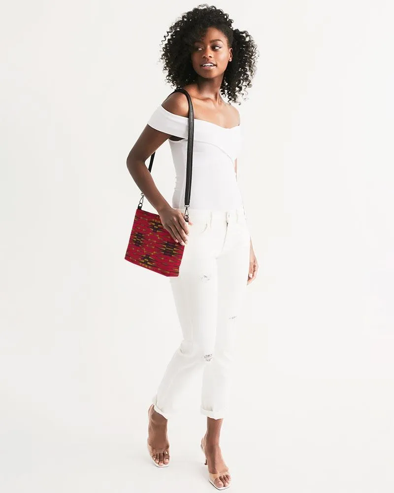 Red Gold African Print Daily Zip Pouch