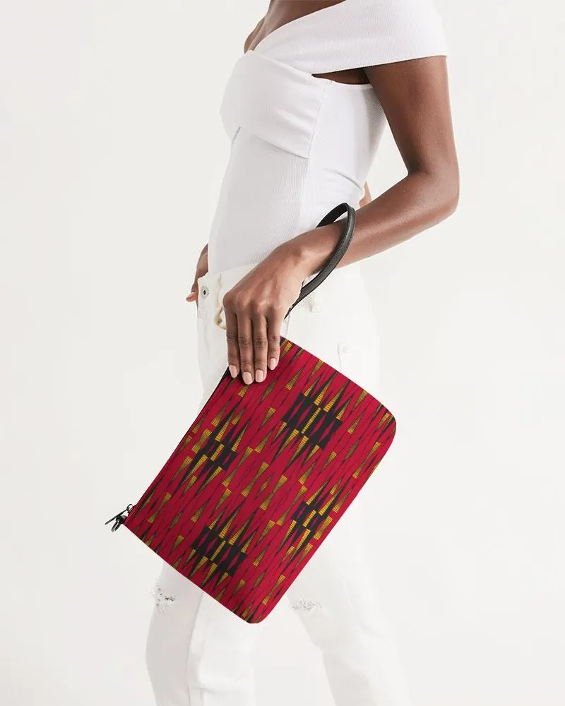 Red Gold African Print Daily Zip Pouch