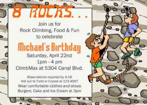 ROCK WALL CUSTOM INVITATION