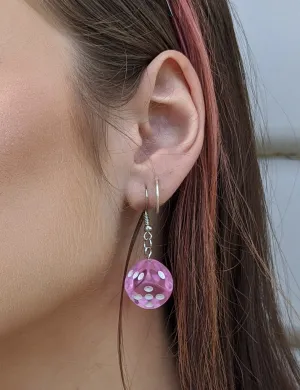 ROLLING DOUBLES DICE EARRINGS - PINK