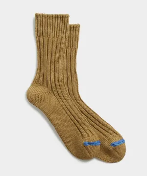 RoToTo Chunky Ribbed Crew Sock in Brown