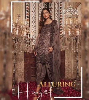 Royal Embroidered Pakistani Eid Dress in Hazel Color - C 1664