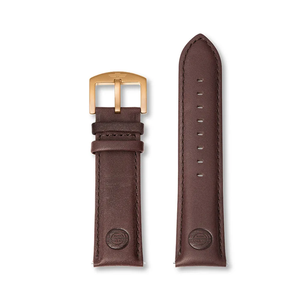 RS03 leather strap dark brown - 24mm