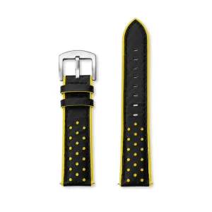 RS07 leather strap black/yellow - 22mm