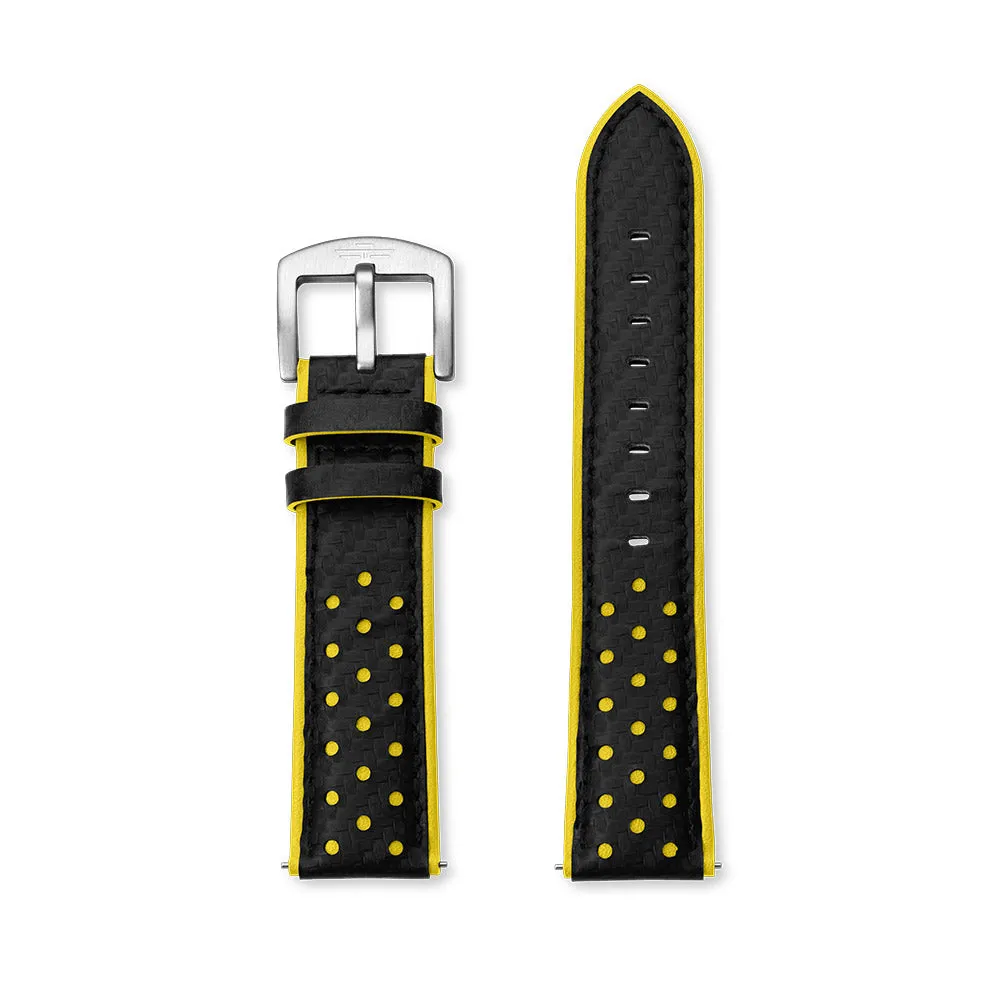 RS07 leather strap black/yellow - 22mm