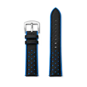 RS10 leather strap black/blue - 22mm