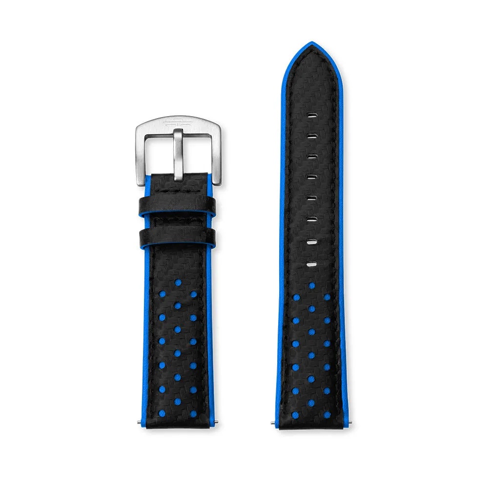 RS10 leather strap black/blue - 22mm